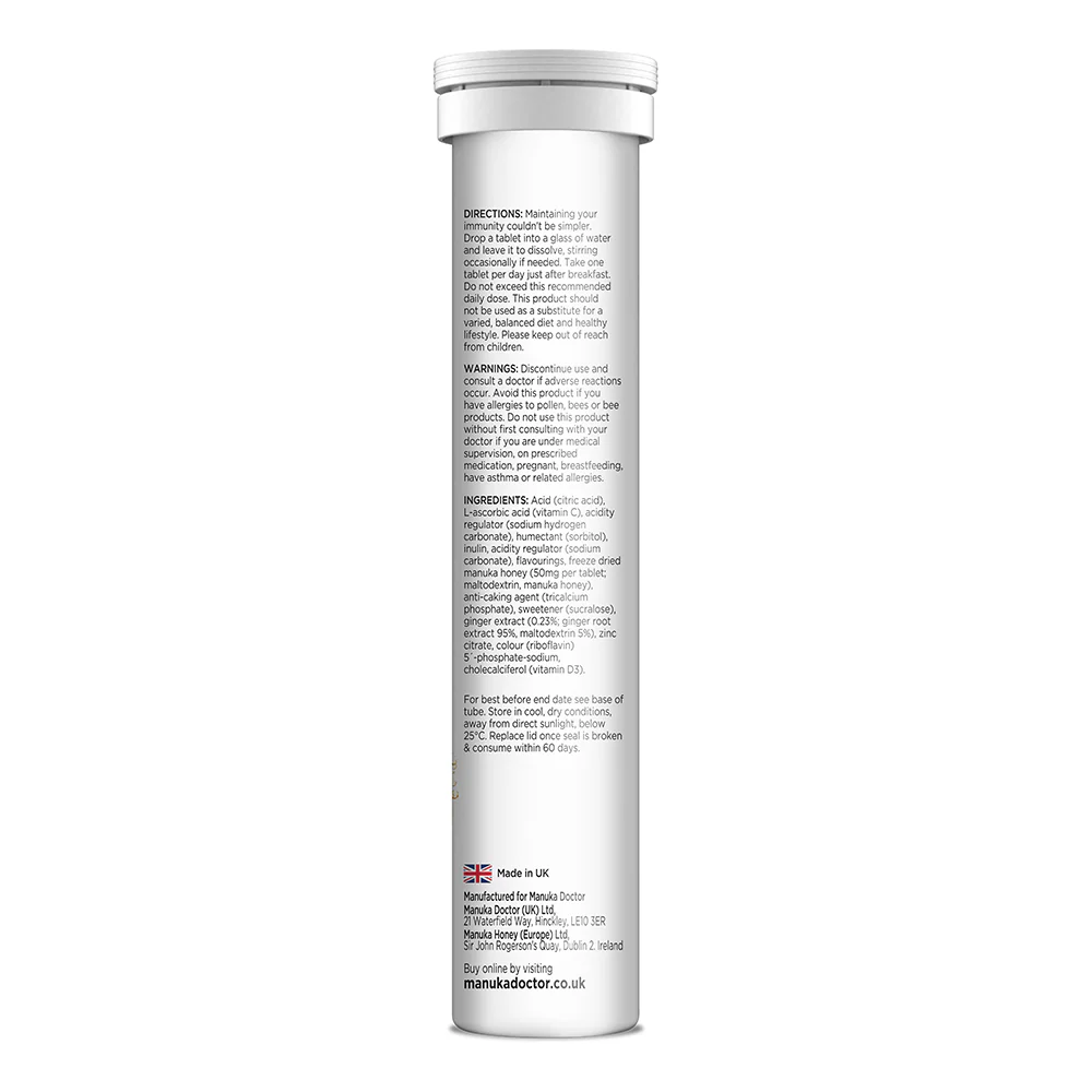 Immunity Effervescent Tablets - Ginger - BBE Aug 2024 - Image 2