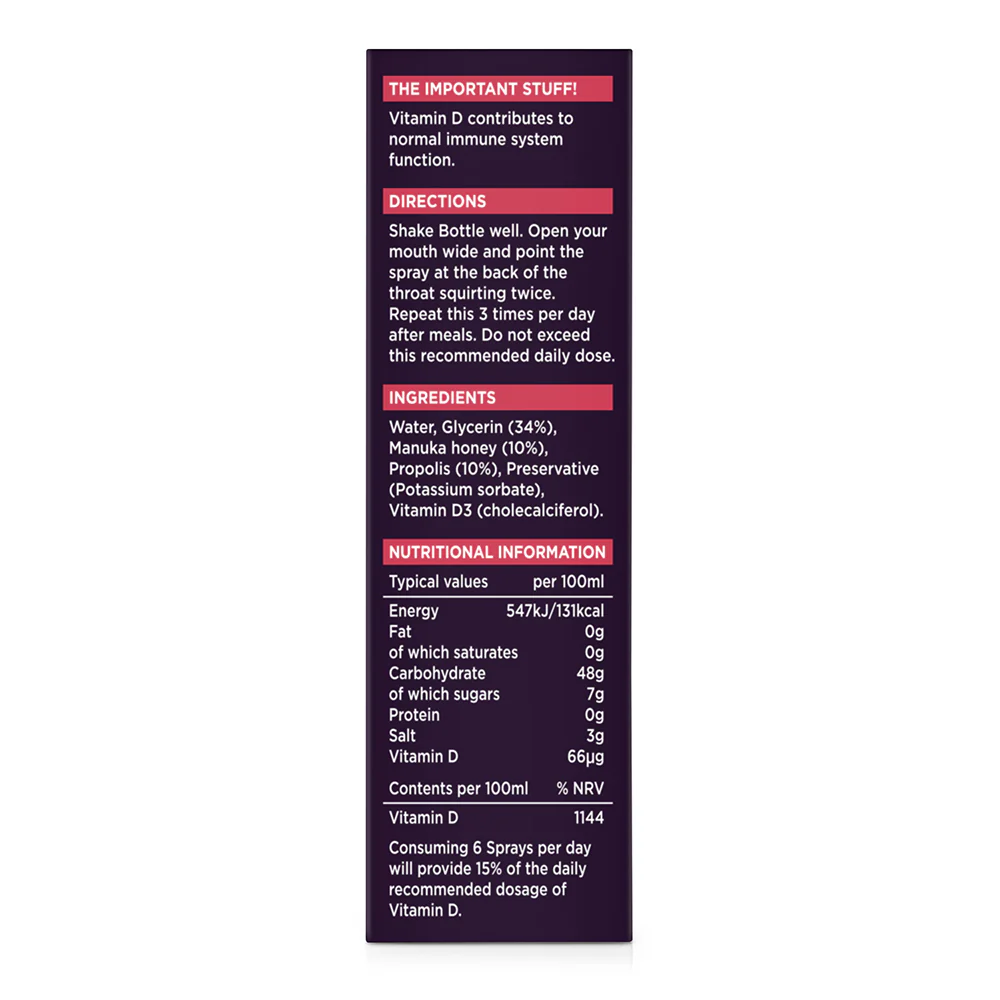 Vitamin D Spray with Manuka Honey & Propolis 500 M.E.D. - Image 4